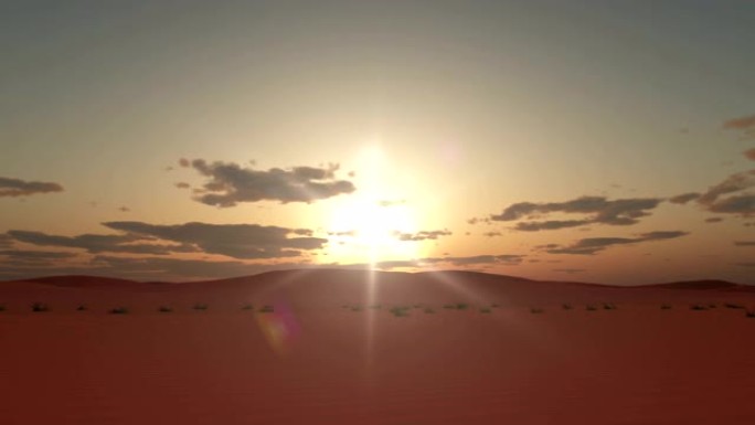 撒哈拉沙漠上空的日落，延时4k
