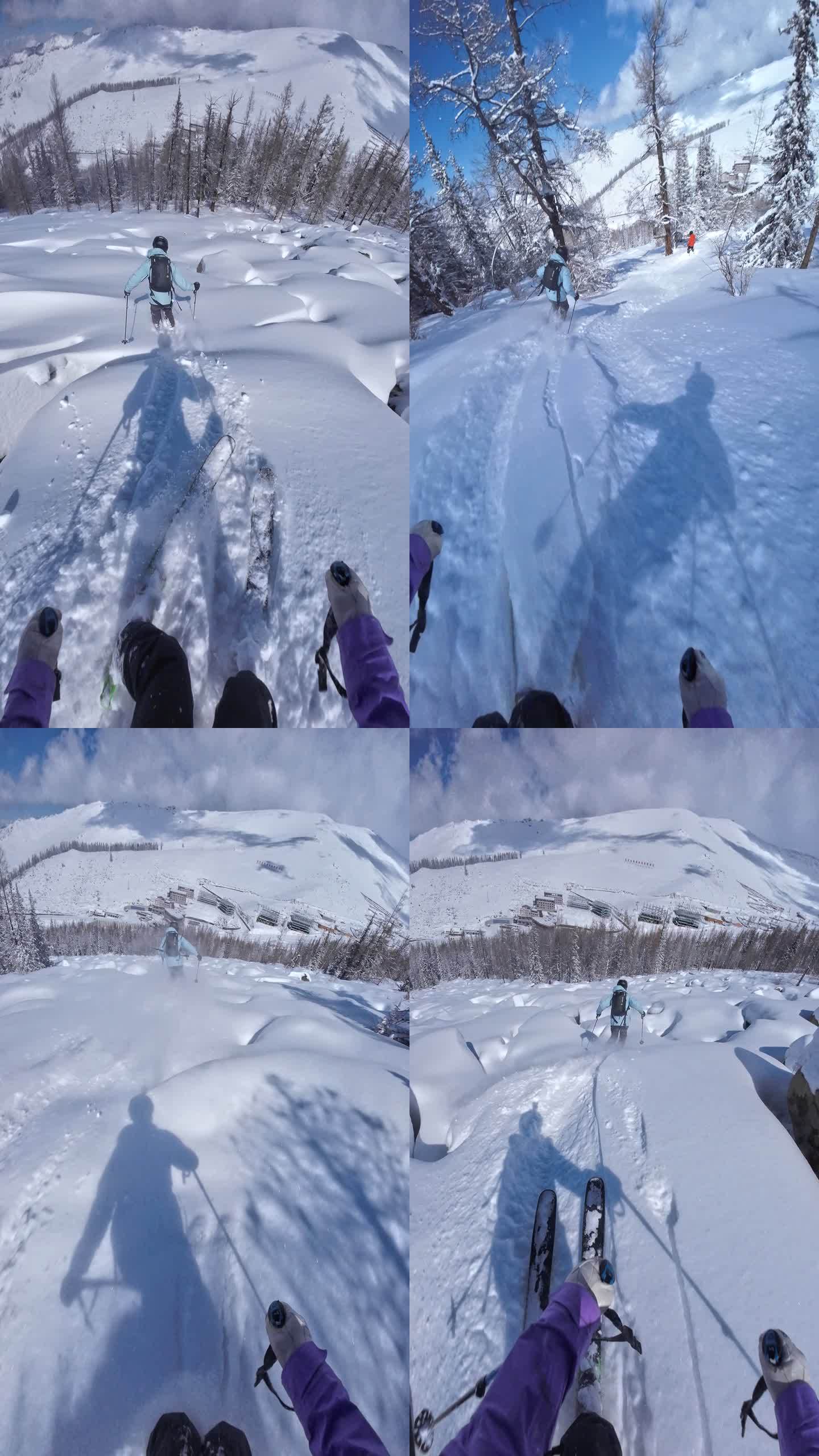 高速野雪粉雪跟拍4K