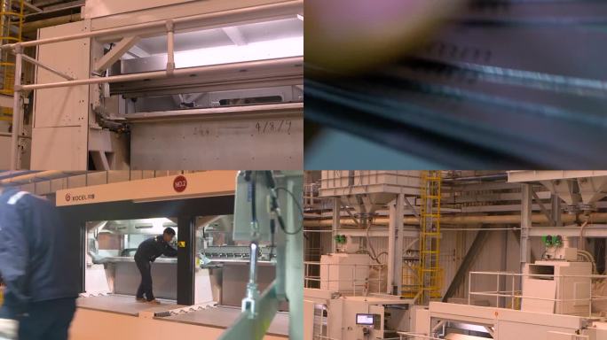 两个男人在机器前工作 一个男人正在仓库里爬梯子 工厂中的机器图片