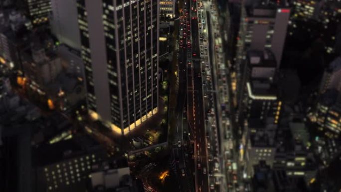 东京城市高速公路/倾斜移位的鸟瞰图