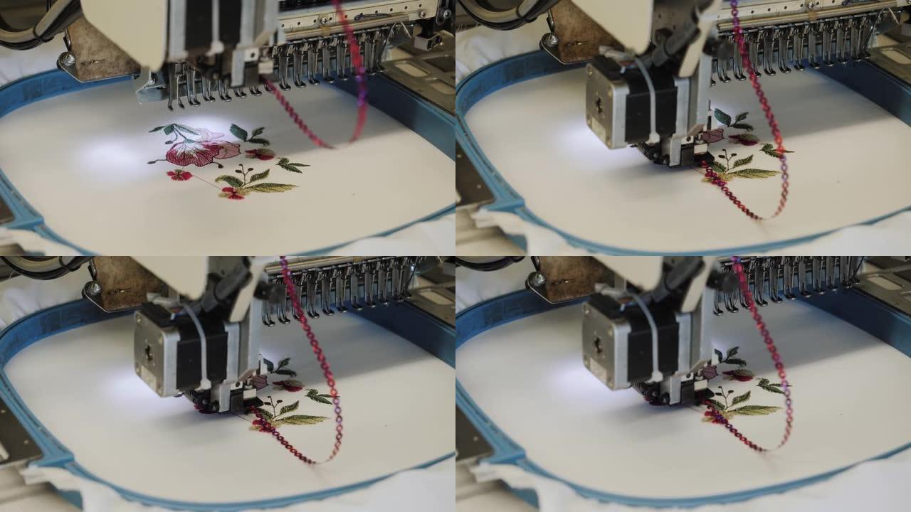 工业机器人缝纫机的操作。
