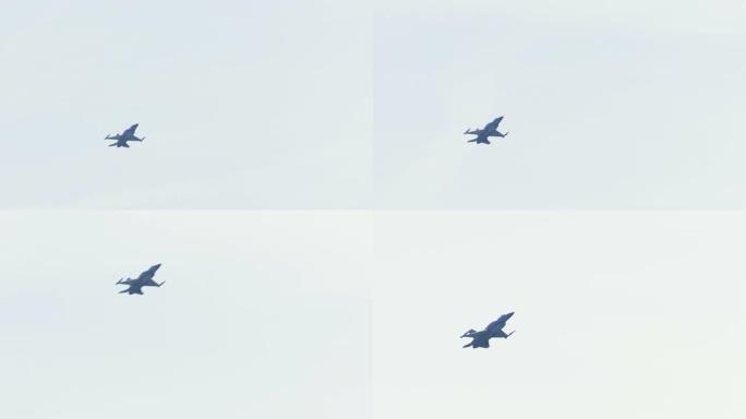F16-C喷气式飞机在航展上飞行