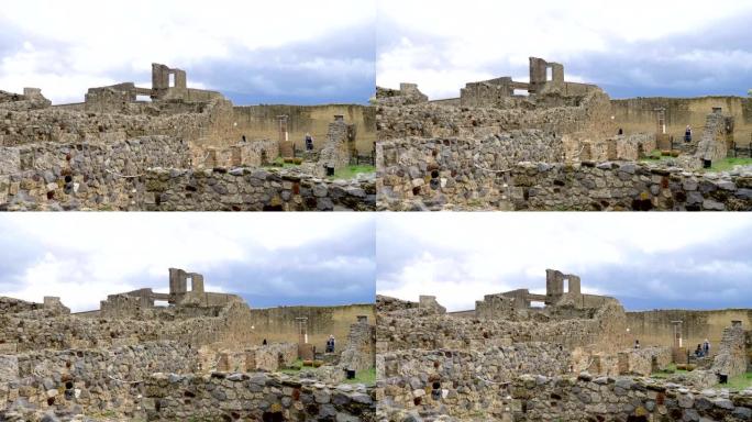 意大利庞贝村废墟景观的暗示性视图