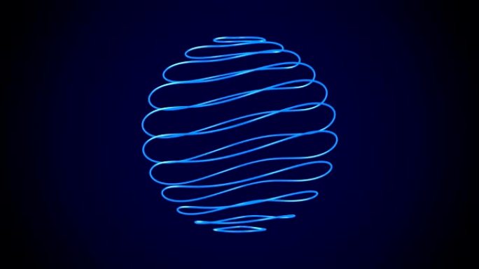 蓝色背景上的抽象球体。孤立的3D渲染