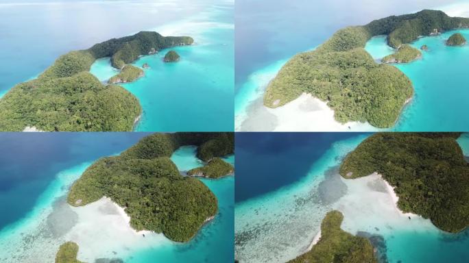 原始的蓝色海洋，帕劳的岩石群岛