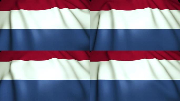挥舞现实旗帜的荷兰在循环动画
