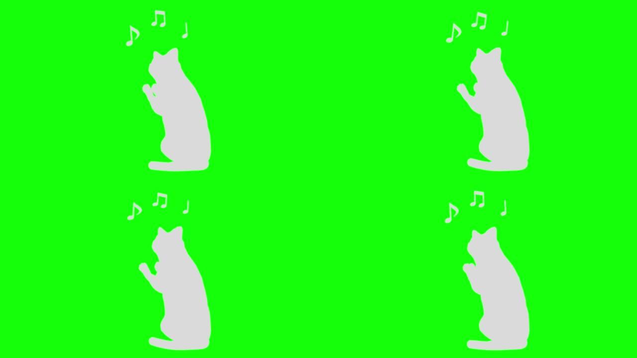 猫剪影节奏骑行节奏80 2拍拍手循环模式C