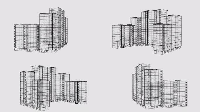 建筑物的动画旋转。建筑概念