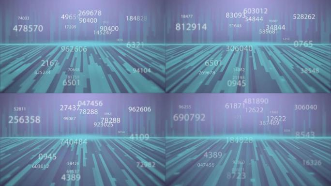 紫色背景上的多个数字会随着光线的变化而变化