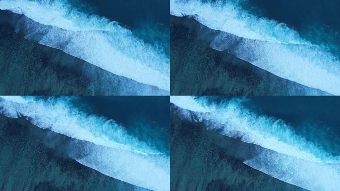 【4K航拍】大海俯拍正上方拍摄蔚蓝海水
