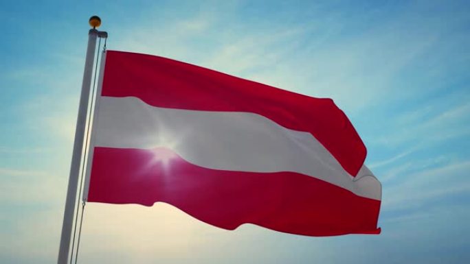 奥地利国旗飘扬是奥地利人民的国旗或象征