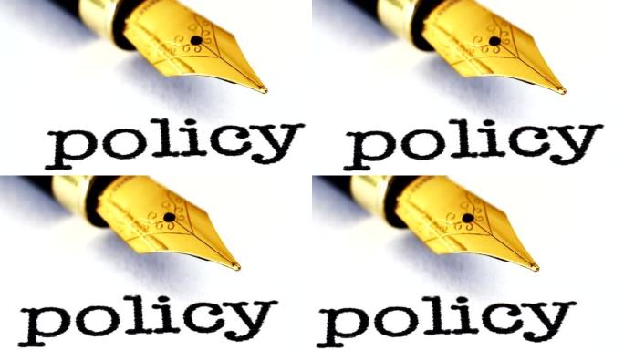 政策上的钢笔特写