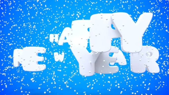 圣诞快乐，新年快乐运动蓝色背景。动画节日白色字体。贺卡、横幅、壁纸。