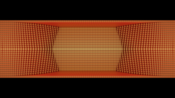 【裸眼3D】红金方块曲线艺术时尚矩阵空间