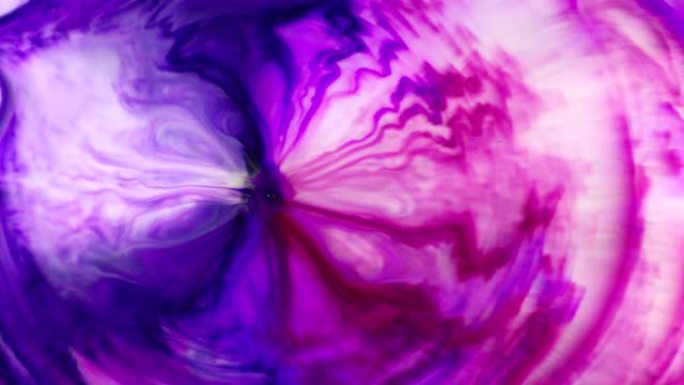 抽象慢动作墨水背景超级充满活力的彩色油漆宇宙漩涡和波浪流动形式