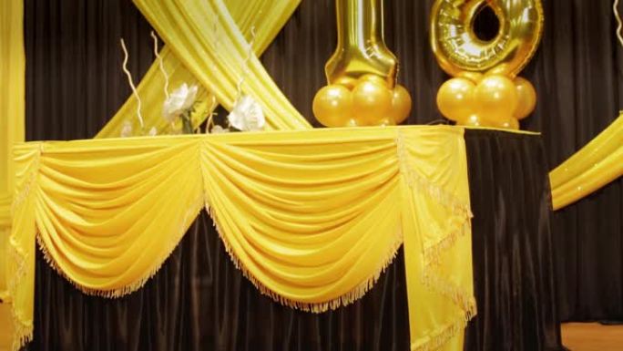 18号十八岁生日纪念日金色气球配舞台装饰