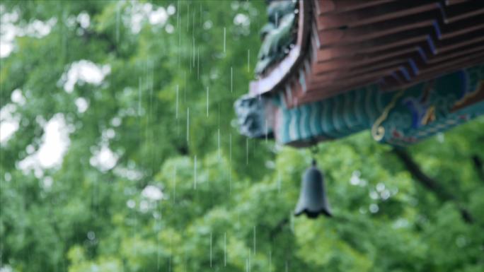 古建筑下雨 雨季 下雨视频素材