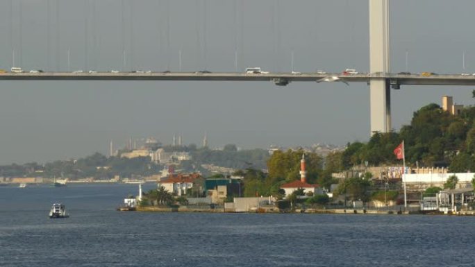 博斯普鲁斯海峡和伊斯坦布尔著名景点的美丽景色
