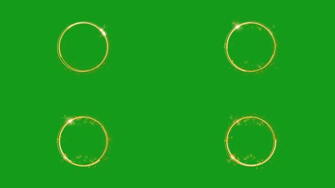 发光圆圈绿色屏幕运动图形
