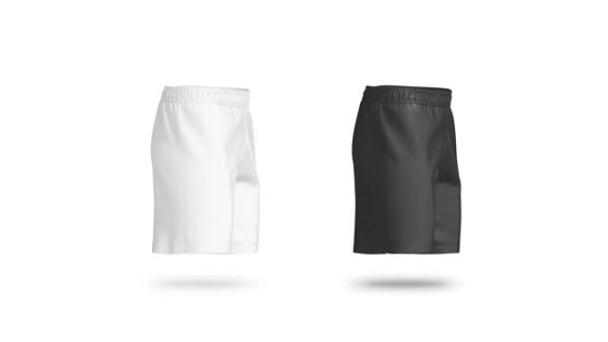 空白黑白足球短裤模型套装，循环旋转