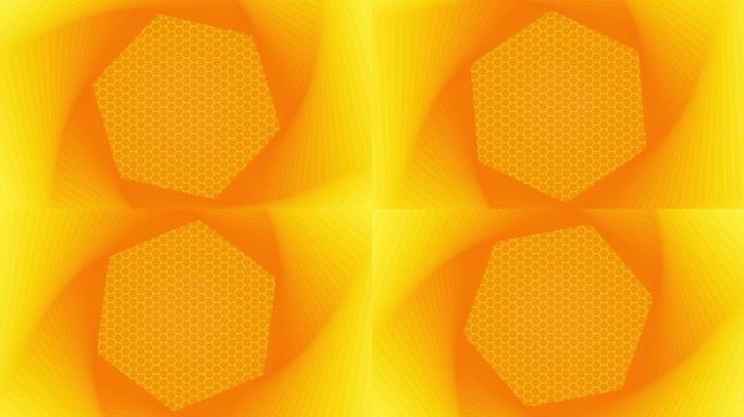 黄色六边形纹理背景。