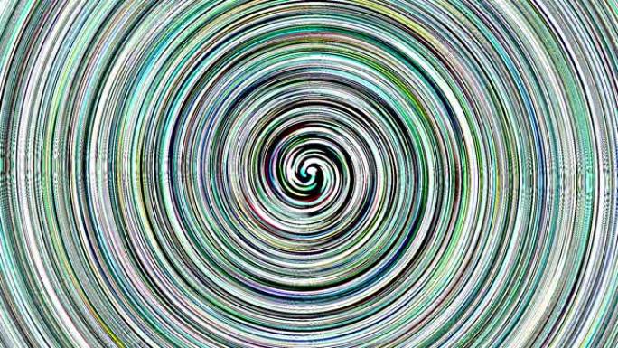 圆形催眠运动中的抽象彩色螺旋