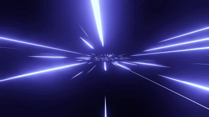 抽象的osmic背景。超级跳跃。运动中的霓虹灯发光光线。循环动画。超高清4K 3840x2160