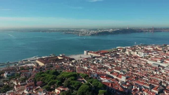 鸟瞰图。葡萄牙，里斯本阿尔法玛是里斯本最古老的地区