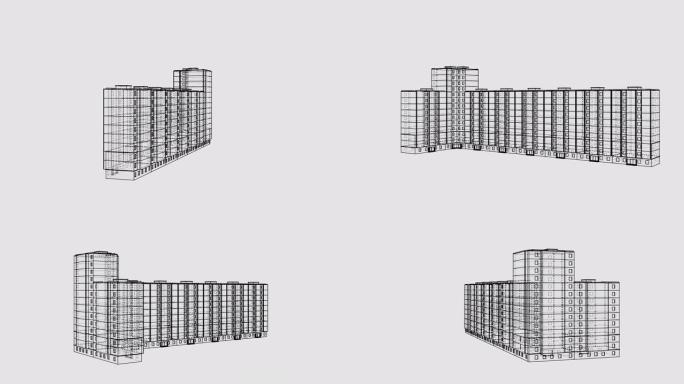 建筑物的动画旋转。建筑概念