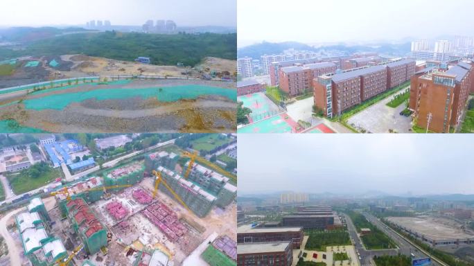 人们走在建筑物前的街道上 建筑工地鸟瞰图 正在建设中的建筑物的图片