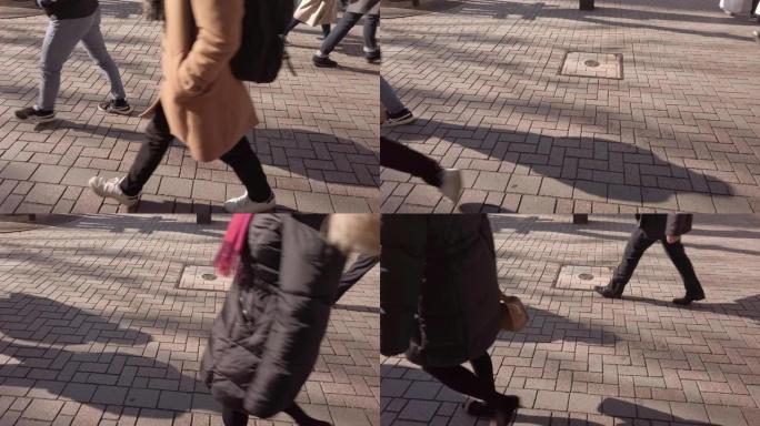 4k慢的人步行去运输