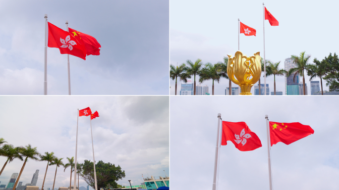 香港区旗与国旗