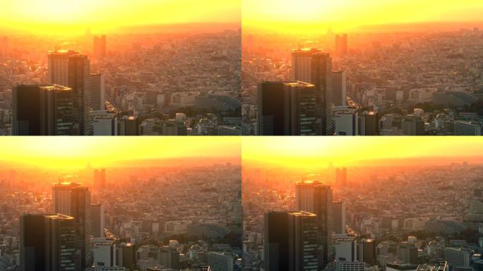 日落时的东京天际线 | 缩小