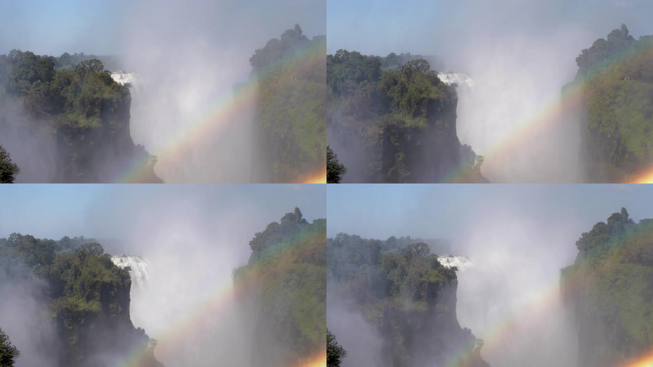 非洲津巴布韦维多利亚瀑布上的彩虹