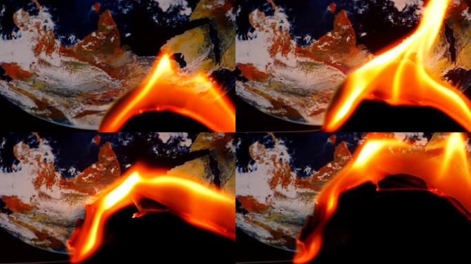 全球变暖。环境问题。地球燃烧