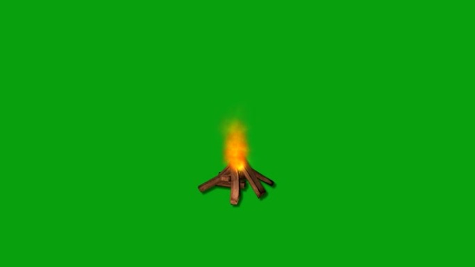 篝火绿屏运动图形火苗火堆火焰