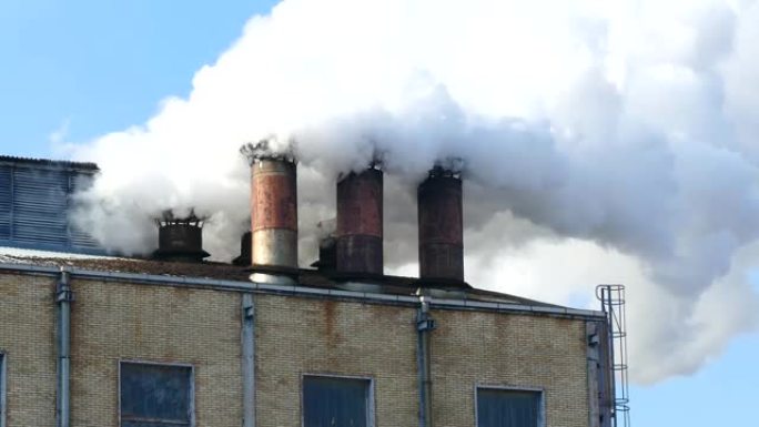 工厂烟囱冒烟工业污染大气污染废弃排放