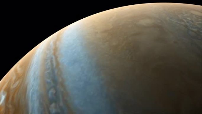 木星行星从黑暗和照明的侧面旋转，计算机生成。现实背景的3d渲染。该图像的元素由NASA呈现