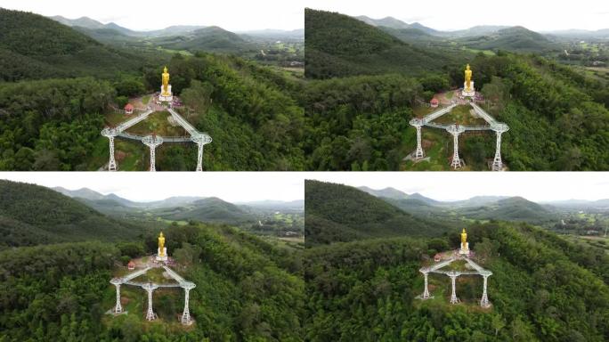 泰国黎府蒋汗区蒋汗空中步道Phu kok Ngio的鸟瞰图