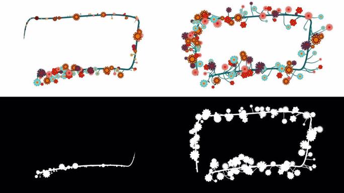 花卉装饰图案动画Nr。18、花卉装饰画框