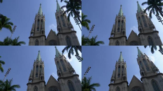 巴西圣保罗市中心主广场的Se大教堂