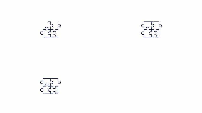 团队合作线图标动画。带阿尔法通道的4k运动图形。