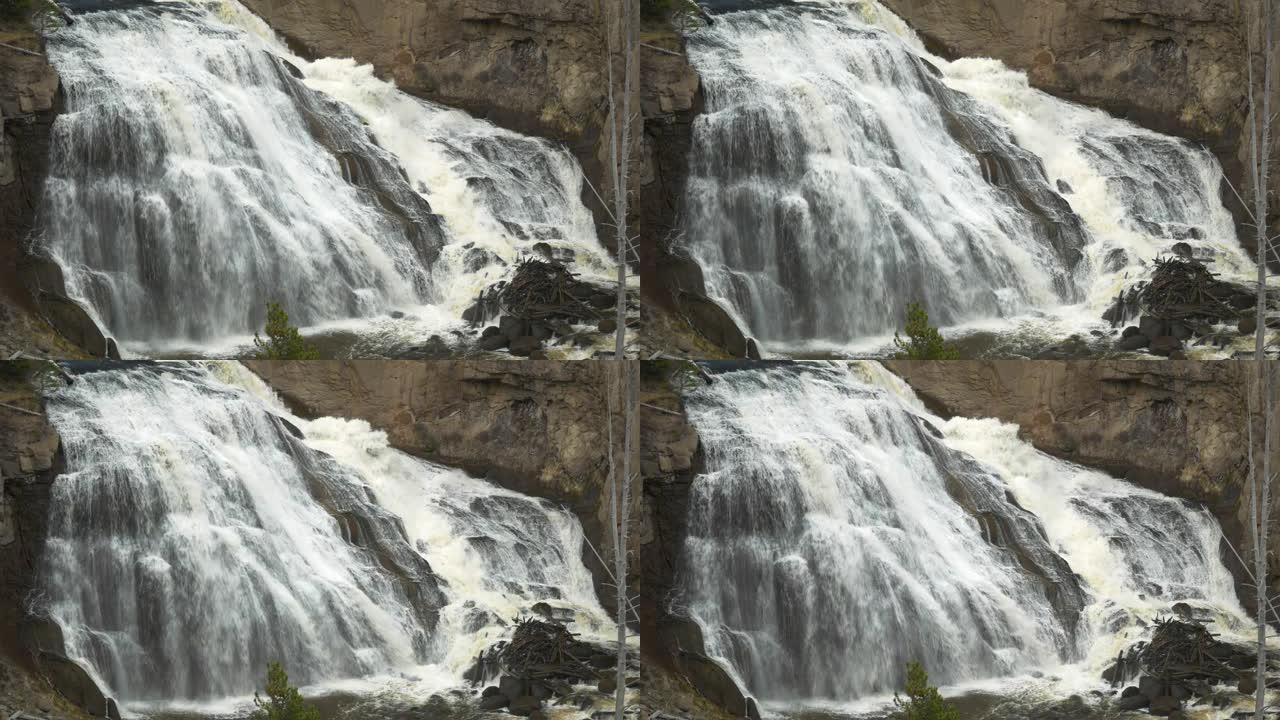 4k的黄石国家公园瀑布