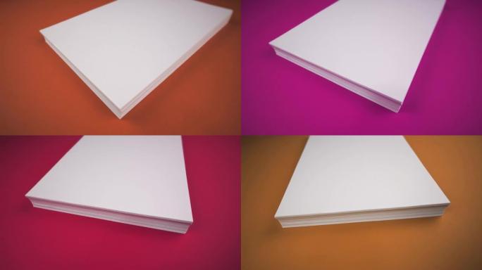 用一叠空白纸张改变颜色的背景