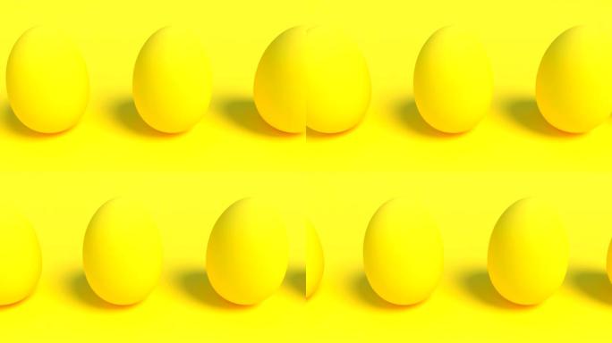 黄色鸡蛋简约封面素材介绍能够循环无缝4k