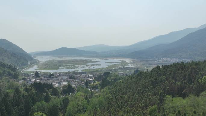 腾冲北海湿地远景航拍