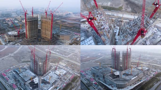 4k原素材-上海临港中心建造过程