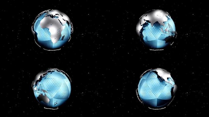 金属世界行星地球地球背景3d渲染