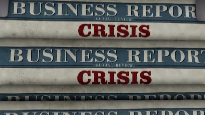 商业报道报纸与危机破产失业印刷