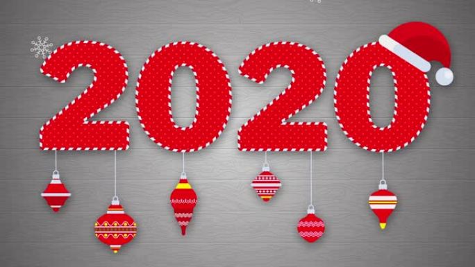 2020圣诞快乐和新年快乐的视频祝福和贺卡。